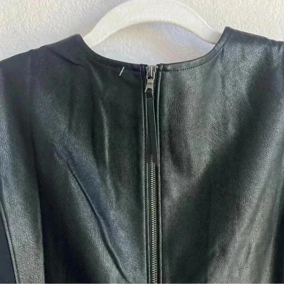 SPANX Leather Like Combo Shapewear Fitted Sheath Midi Dress in‎ Black Size M NWT - Picture 10 of 15